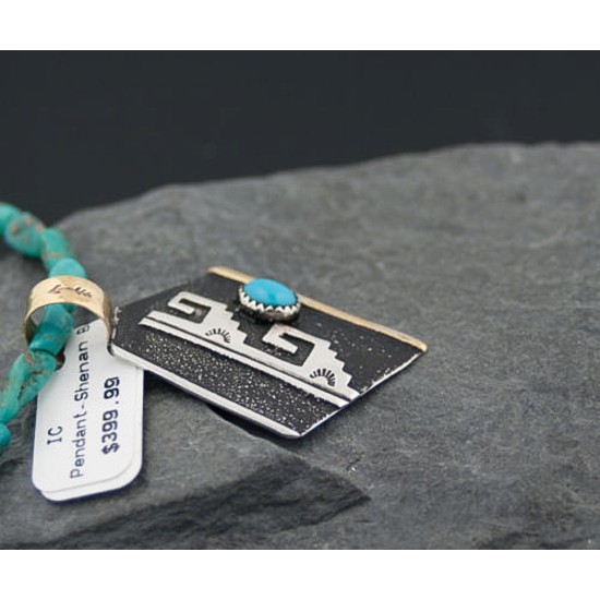 Certified Authentic 12kt Gold Filled and .925 Sterling Silver Handmade Mountain Turquoise Native American Necklace 370875789956 Certified Authentic 12kt Gold Filled and .925 Sterling Silver Handmade Mountain Turquoise Native American Necklace 370875789956