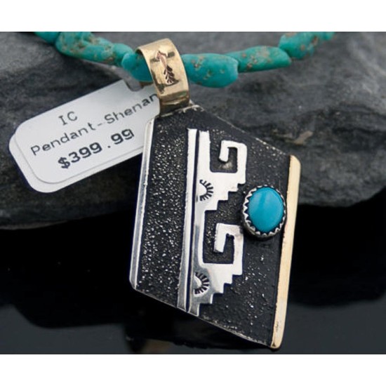 Certified Authentic 12kt Gold Filled and .925 Sterling Silver Handmade Mountain Turquoise Native American Necklace 370875789956 Certified Authentic 12kt Gold Filled and .925 Sterling Silver Handmade Mountain Turquoise Native American Necklace 370875789956
