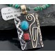 Certified Authentic 12kt Gold Filled and .925 Sterling Silver Handmade Mountain Turquoise Native American Necklace 370876453350