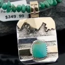 12kt Gold Filled and .925 Sterling Silver Handmade Mountain Turquoise Native American Necklace 370920436163