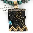 12kt Gold Filled and .925 Sterling Silver Handmade Mountain Turquoise Native American Necklace 371060493432