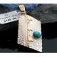 Certified Authentic 12kt Gold Filled and .925 Sterling Silver Handmade Mountain Turquoise Native American Necklace 390650227447