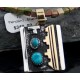 Certified Authentic 12kt Gold Filled and .925 Sterling Silver Handmade Mountain Turquoise Native American Necklace 390676001919