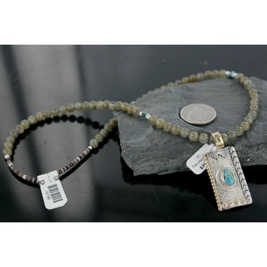 Certified Authentic 12kt Gold Filled and .925 Sterling Silver Handmade Mountain Turquoise Native American Necklace 390725916909 Certified Authentic 12kt Gold Filled and .925 Sterling Silver Handmade Mountain Turquoise Native American Necklace 390725916909