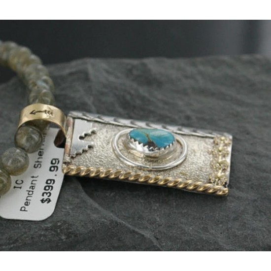 Certified Authentic 12kt Gold Filled and .925 Sterling Silver Handmade Mountain Turquoise Native American Necklace 390725916909 Certified Authentic 12kt Gold Filled and .925 Sterling Silver Handmade Mountain Turquoise Native American Necklace 390725916909
