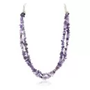 2 Strand Navajo .925 Sterling Silver AMETHYST Native American Necklace 16009