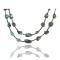 Certified Authentic 2 Strand Navajo .925 Sterling Silver and ST Turquoise Native American Necklace 15838-2