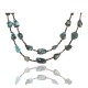 Certified Authentic 2 Strand Navajo .925 Sterling Silver and ST Turquoise Native American Necklace 15838-2