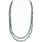 Certified Authentic 2 Strand Navajo .925 Sterling Silver and Turquoise Native American Necklace 15867-3