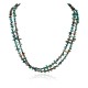 Certified Authentic 2 Strand Navajo .925 Sterling Silver and Turquoise Native American Necklace 25252-3