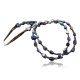 Certified Authentic 2 Strand Navajo .925 Sterling Silver Natural Turquoise and LAPIS Native American Necklace 370825592411