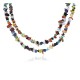 Certified Authentic 2 Strand Navajo .925 Sterling Silver Natural Turquoise Multicolor Stones Native American Necklace 15501-34