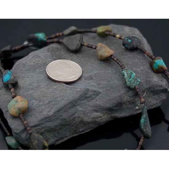 Certified Authentic 2 Strand Navajo .925 Sterling Silver Natural Turquoise Native American Necklace 15649-10 Certified Authentic 2 Strand Navajo .925 Sterling Silver Natural Turquoise Native American Necklace 15649-10