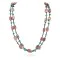 2 Strand Navajo .925 Sterling Silver Natural Turquoise Pink Charoite Native American Necklace 25283-2
