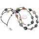 Certified Authentic 2 Strand Navajo .925 Sterling Silver Turquoise and Agate Native American Necklace 15554-3