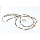 Certified Authentic 2 Strand Navajo .925 Sterling Silver Turquoise and Agate Native American Necklace 15835-11