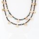 Certified Authentic 2 Strand Navajo .925 Sterling Silver Turquoise and Agate Native American Necklace 15835-11