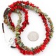 Certified Authentic 2 Strand Navajo .925 Sterling Silver Turquoise and Coral Native American Necklace 15554-31