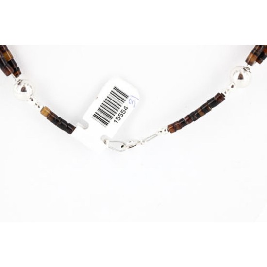 Certified Authentic 2 Strand Navajo .925 Sterling Silver Turquoise and Coral Native American Necklace 15554-31
