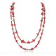 Certified Authentic 2 Strand Navajo .925 Sterling Silver Turquoise and Coral Native American Necklace 750161