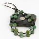 Certified Authentic 2 Strand Navajo .925 Sterling Silver Turquoise and Jade Native American Necklace 15501-181