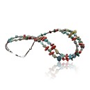 2 Strand Navajo .925 Sterling Silver Turquoise and Jasper Native American Necklace 370984153994