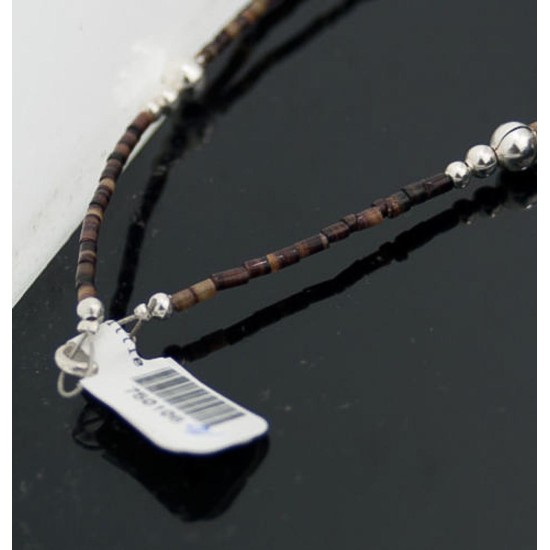 Certified Authentic 2 Strand Navajo .925 Sterling Silver Turquoise Jasper Native American Necklace 370875932983