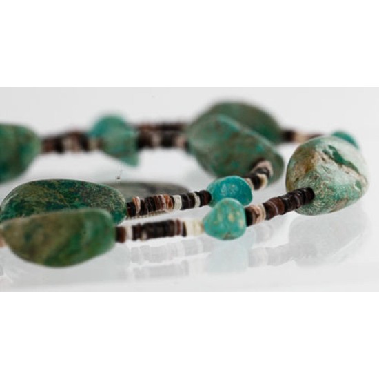 Certified Authentic 2 Strand Navajo .925 Sterling Silver Turquoise Native American Necklace 371068530011