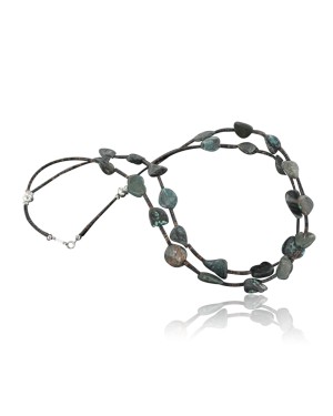 Certified Authentic 2 Strand Navajo .925 Sterling Silver Turquoise Native American Necklace 390660301224