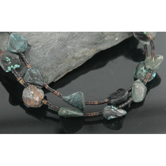 Certified Authentic 2 Strand Navajo .925 Sterling Silver Turquoise Native American Necklace 390660301224