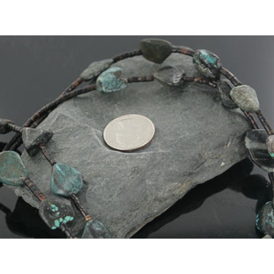 Certified Authentic 2 Strand Navajo .925 Sterling Silver Turquoise Native American Necklace 390660301224