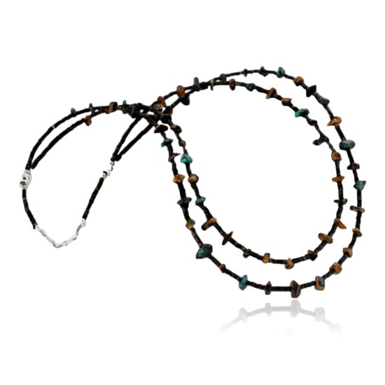 Certified Authentic 2 Strand Navajo .925 Sterling Silver Turquoise Native American Necklace 390662448171