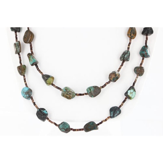 Certified Authentic 2 Strand Navajo .925 Sterling Silver Turquoise Native American Necklace 390754340347