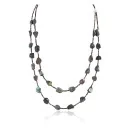 2 Strand Navajo .925 Sterling Silver Turquoise Native American Necklace 390754340347