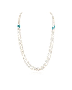 Certified Authentic 2 Strand Navajo Cultured Pearl Native American Necklace 16098