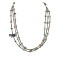 Certified Authentic 3 Strand Horse Navajo .925 Sterling Silver Natural Turquoise Jasper Jet Native American Necklace 1531