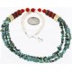 Certified Authentic 3 Strand Navajo .925 Sterling Silver 12kt Gold Filled Turquoise Native American Necklace 371054109786