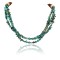 Certified Authentic 3 Strand Navajo .925 Sterling Silver 12kt Gold Filled Twisted Turquoise Native American Necklace 750130-101
