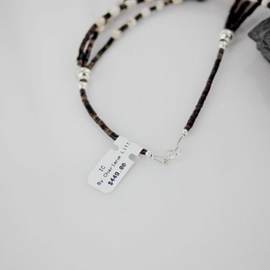 Certified Authentic 3 Strand Navajo .925 Sterling Silver and WHITE Turquoise Native American Necklace 390717736848