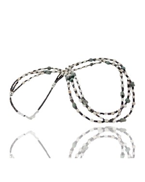 Certified Authentic 3 Strand Navajo .925 Sterling Silver and WHITE Turquoise Native American Necklace 390717736848