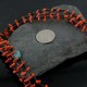 Certified Authentic 3 Strand Navajo .925 Sterling Silver BLUE MOON Turquoise and Coral Native American Necklace 370922700498