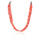 Certified Authentic 3 Strand Navajo .925 Sterling Silver Coral Native American Necklace 15942