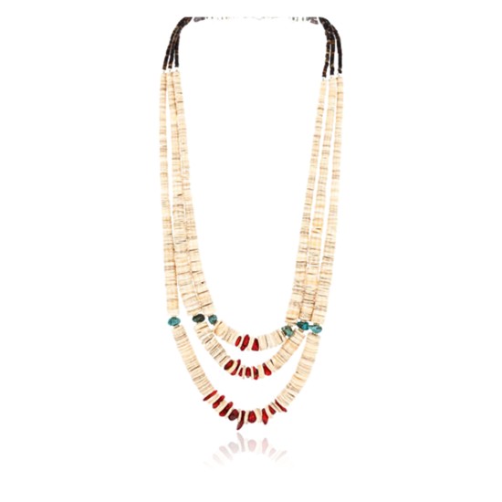 Certified Authentic 3 Strand Navajo .925 Sterling Silver Graduated Heishi and Coral Native American Necklace 390781366842 Certified Authentic 3 Strand Navajo .925 Sterling Silver Graduated Heishi and Coral Native American Necklace 390781366842