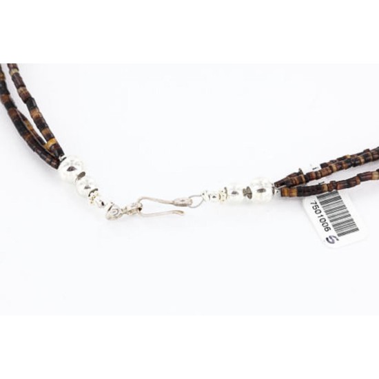 Certified Authentic 3 Strand Navajo .925 Sterling Silver Graduated Heishi and Coral Native American Necklace 390781366842 Certified Authentic 3 Strand Navajo .925 Sterling Silver Graduated Heishi and Coral Native American Necklace 390781366842