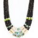 Certified Authentic 3 Strand Navajo .925 Sterling Silver Graduated Heishi Turquoise Native American Necklace 390829893833
