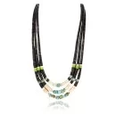 3 Strand Navajo .925 Sterling Silver Graduated Heishi Turquoise Native American Necklace 390829893833