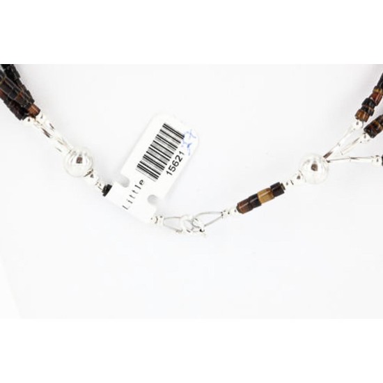 Certified Authentic 3 Strand Navajo .925 Sterling Silver Graduated Heishi Turquoise Native American Necklace 390829893833