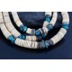 Certified Authentic 3 Strand Navajo .925 Sterling Silver Graduated Melon Shell and Turquoise Native American Necklace 370982426357