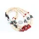3 Strand Navajo .925 Sterling Silver Heishi and Coral Native American Necklace 390777368973