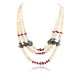 3 Strand Navajo .925 Sterling Silver Heishi and Coral Native American Necklace 390777368973